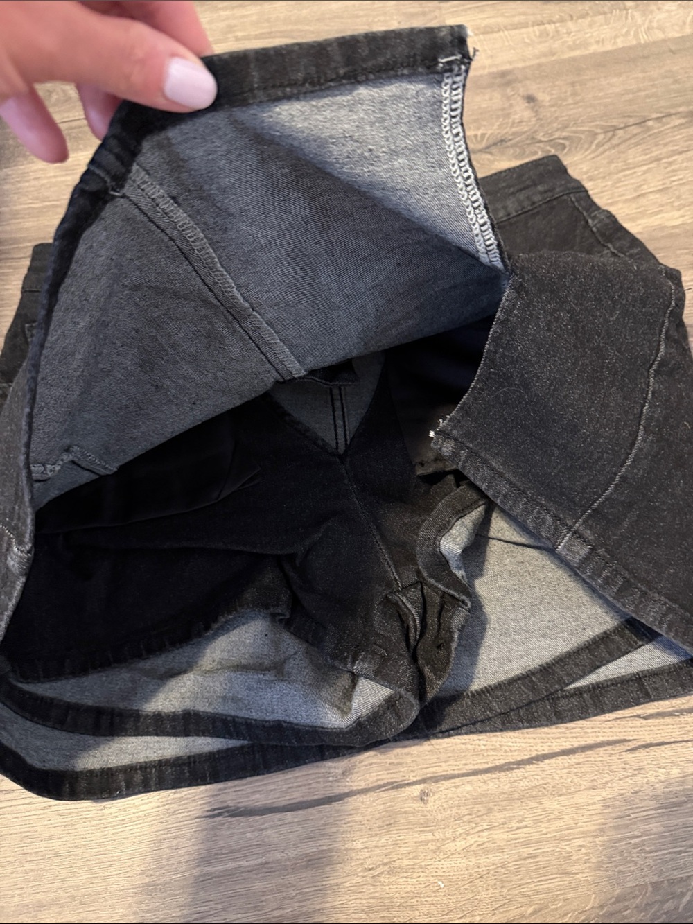 Luvamia Black Denim Mini Skort - Picture 2 of 3